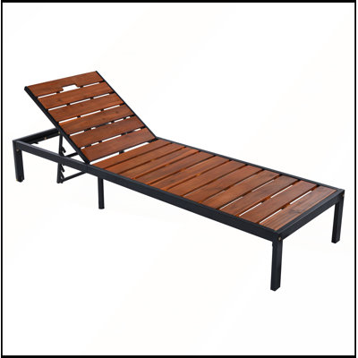 Outdoor Chaise Lounges Pool Lounge Chairs with Adjustable Backrest for Patio, Poolside or Beach