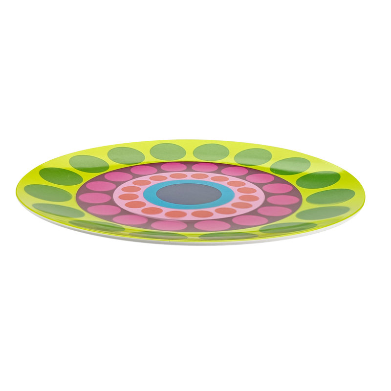 Colorful Round Melamine Salad/Dessert Plates Set of 4