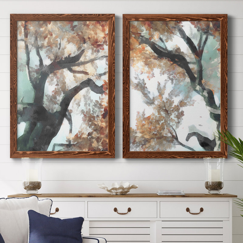 " Fall Tree I " 2 - Pieces, Maple Framed Canvas, 31.5" H x 47" W x 1.5" D