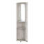 Armoire-bar à 3 tablettes en béton gris avec portes de rangement accessibles pour lit simple