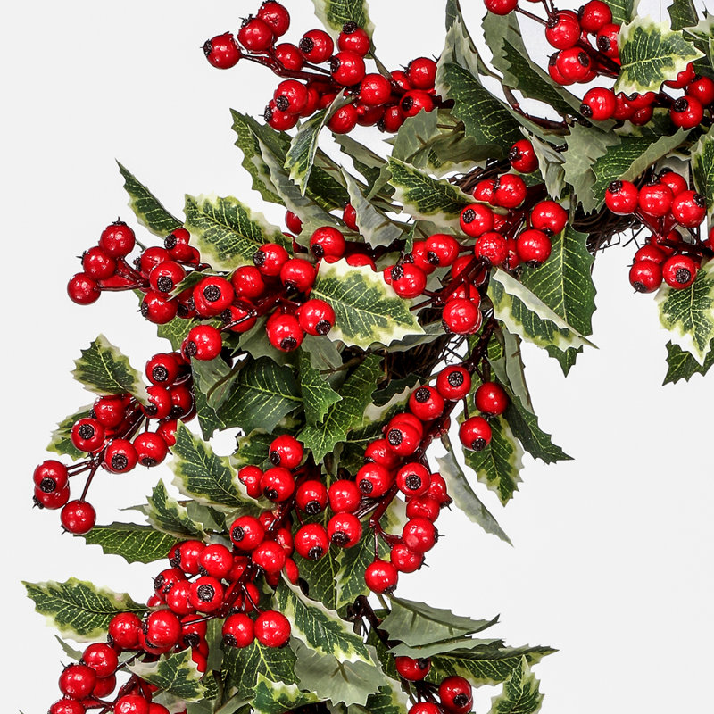 Couronne de 24 po Holly & Berry