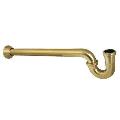 Kingston Brass Vintage 1-1/4 (or 1-1/2) x 1-1/2 Inch Decor P-Trap with Bell Flange, 24 Inch Length, 18 Gauge