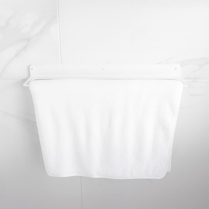 Wall-Mounted Modern Bath Towel Holder—Single Bar, Black, 30"