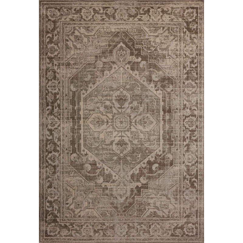 Tapis cacao / pierre Magnolia Home par Joanna Gaines x Loloi Mona, Rectangle 11 pi 6 po x 15 pi 6 po