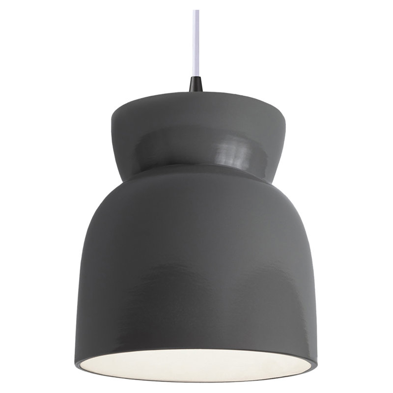 Breeona Single Hourglass Pendant, Gloss Gray, Matte Black