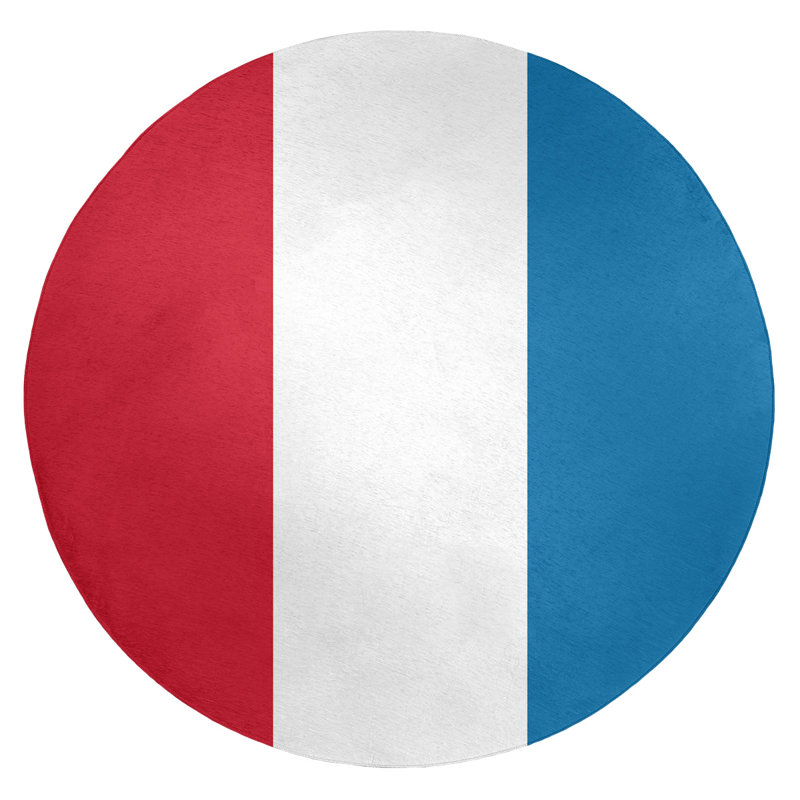 Tapis rouge/bleu, Rond 5 pi