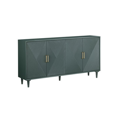 Buffet/crédence multimédia en bois massif vert émeraude de 183 cm (72 po)