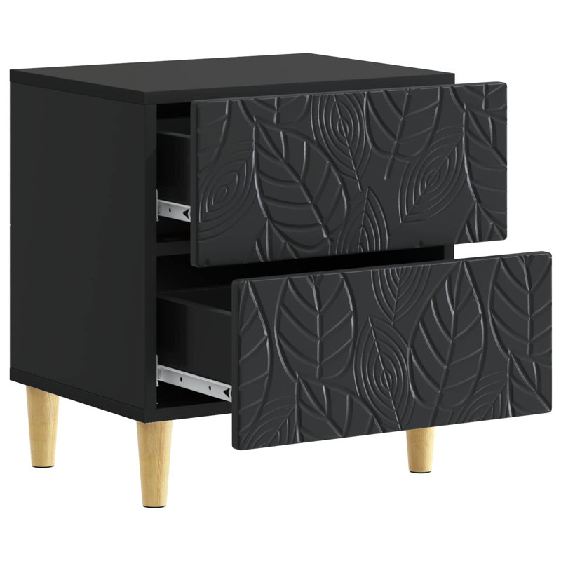 43 cm W Bedside Table, Black