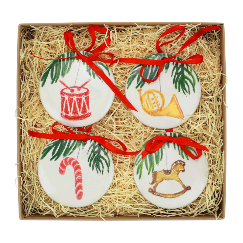 Nutcrackers 3.5'' Handmade Terra Bianca Candy Canes Ball Ornament