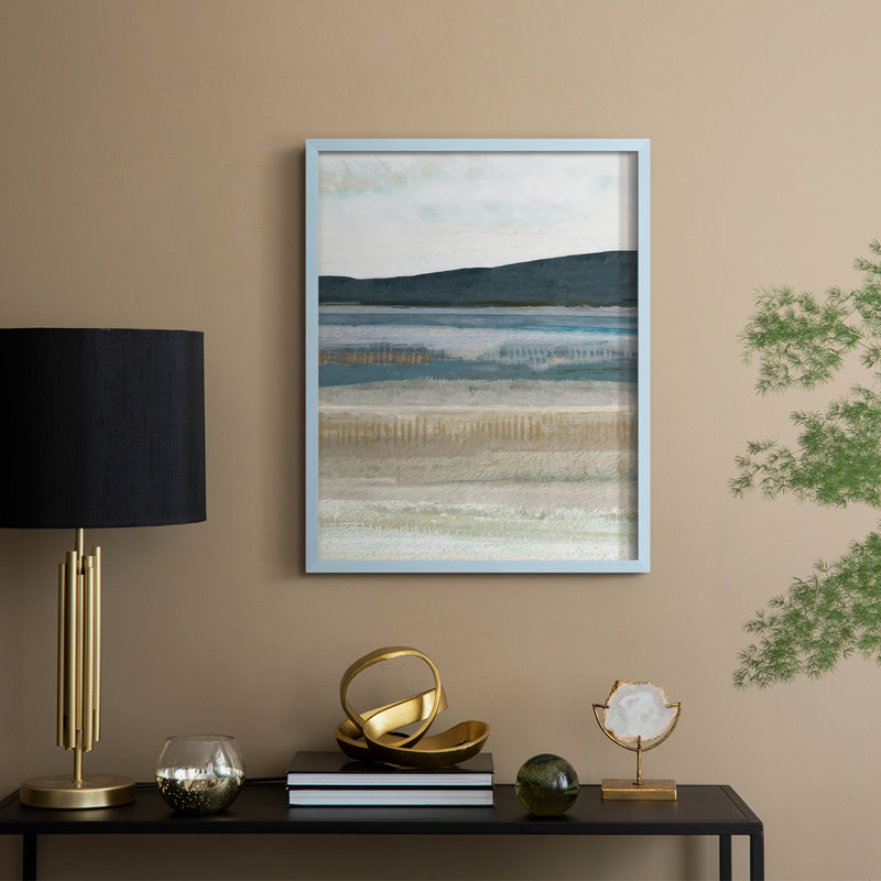 Saltwater Bay III Framed Print - Solid Wood, 11" H x 9" W, Blue