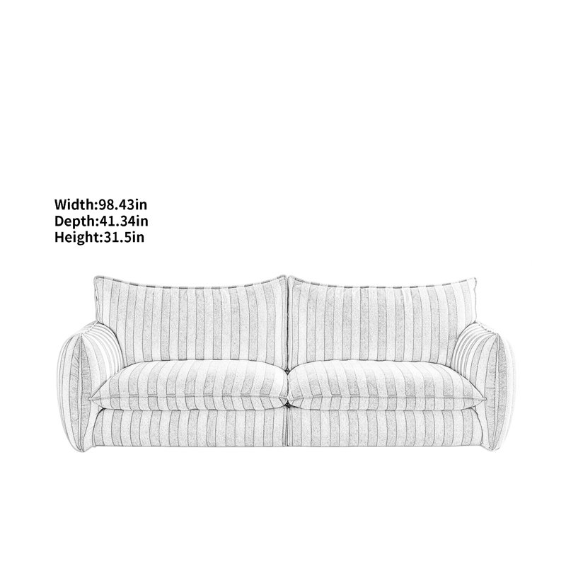 Upholstered " Fabric Sofa, 98.43" W
