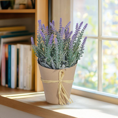 Decorative Faux Lavender Houseplant in Pot