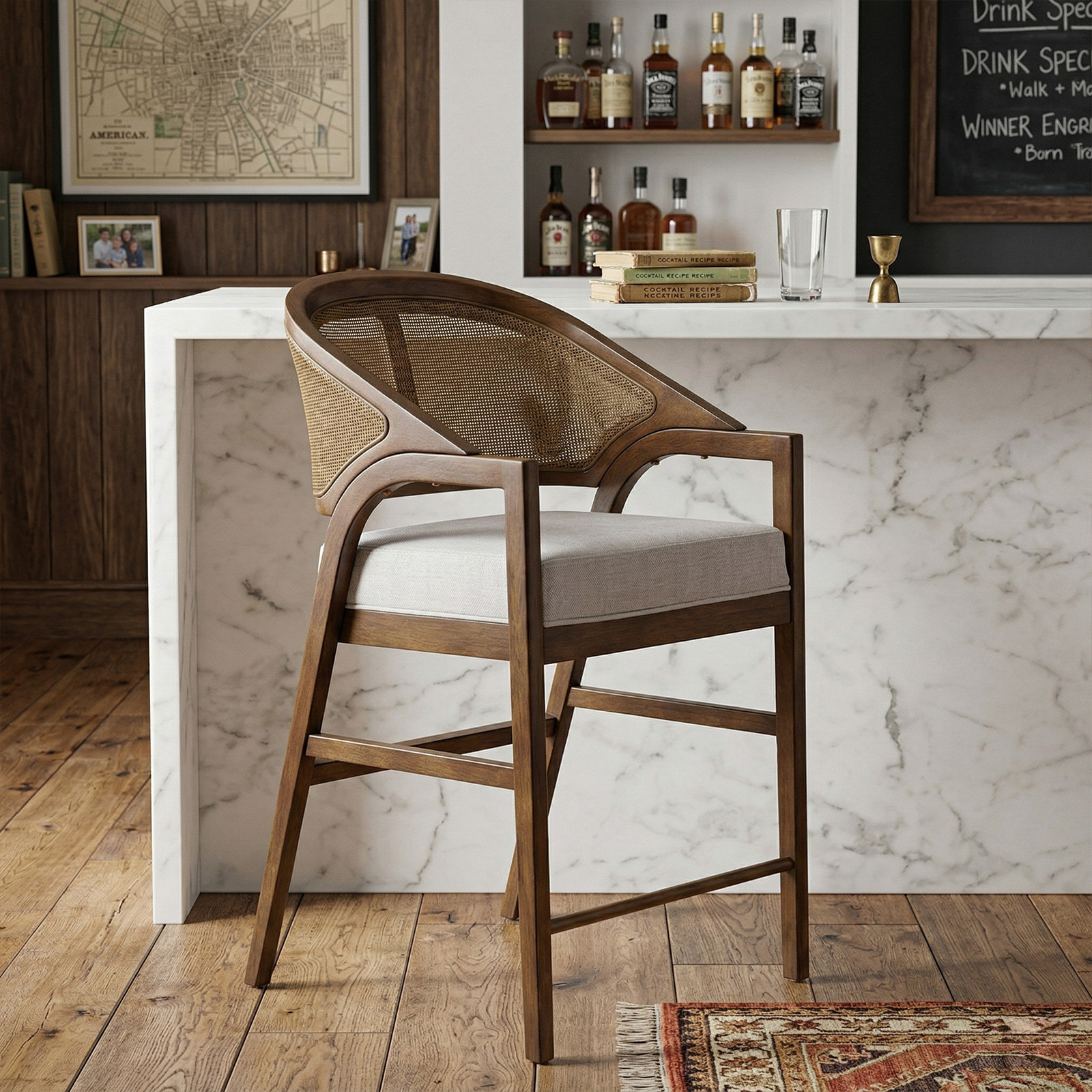 Lawler 25" Bar Stool, Brown