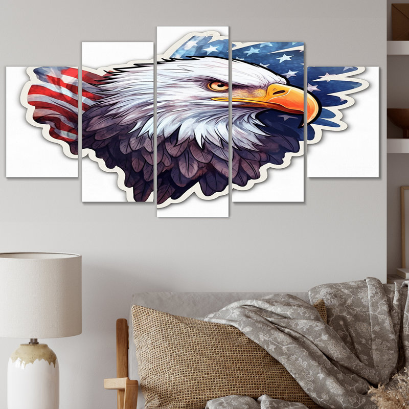 American Bald Eagle - Reproduction d'art sur toile, 5 panneaux