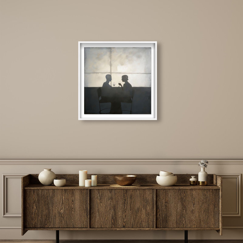 Oliver Gal Love in Shadows Abstract - Luxury Shadowbox Framed Wall Art, 31.5" H x 31.5" W, White