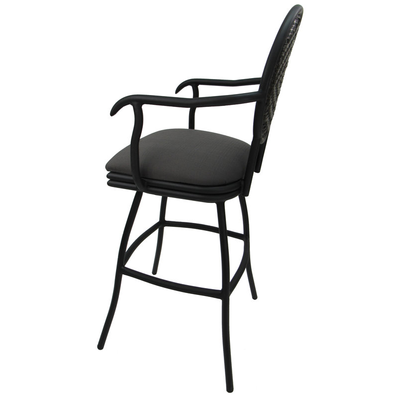Tabouret pivotant et très grand Merriwood, Lin gris foncé, Tabouret de bar (siège d'une hauteur de 30 po)