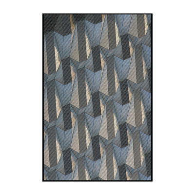 Tapis géométrique bleu / gris