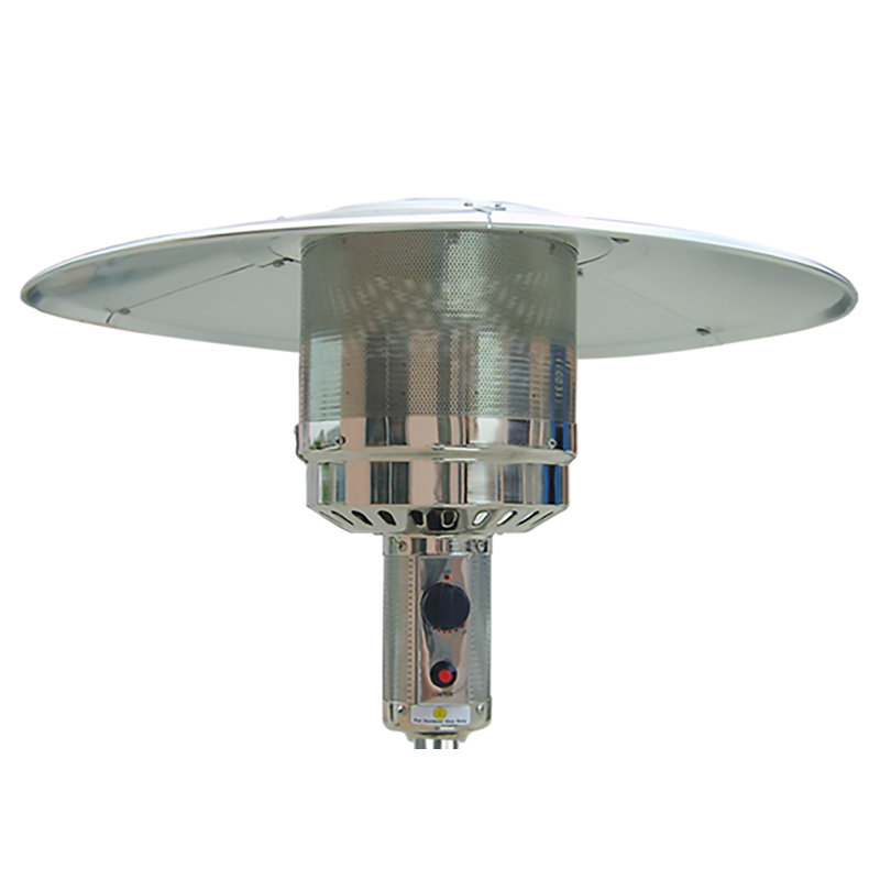 Bronze and Stainless Steel 7-Foot Propane Patio Heater with Wheels