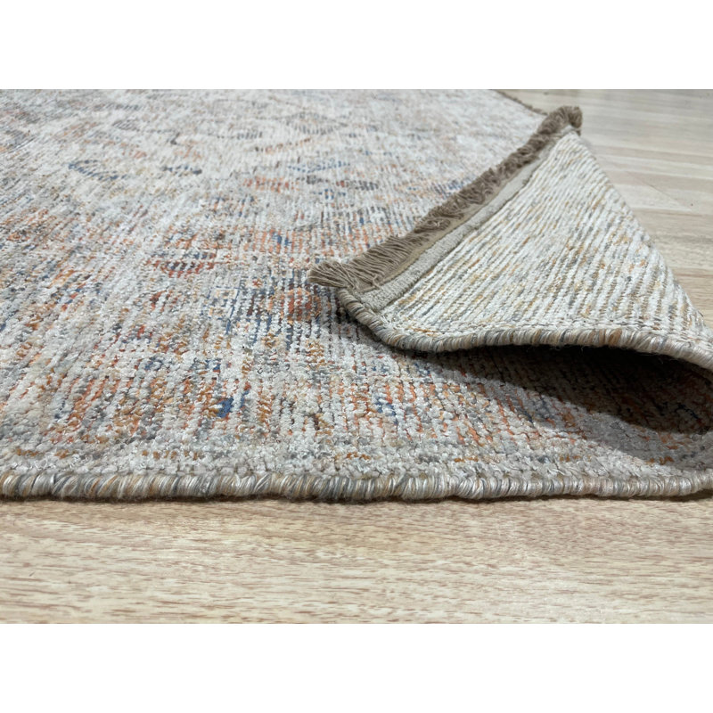 Alandrea Blue Handmade Wool Rust Classic Traditional Hand-Woven Area Rug, Rectangle 6' x 9'