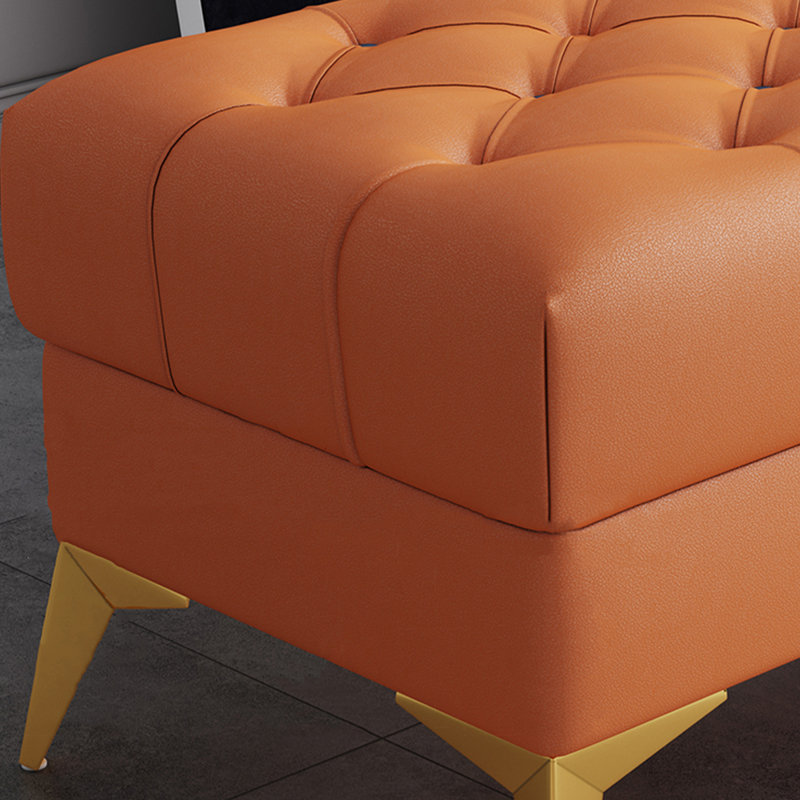 Upholstered Bench, Orange, 17.72" H x 59.06" W x 19.69" D