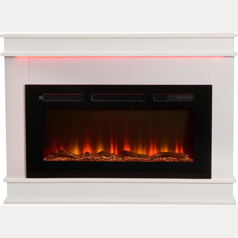 FLAMEKO Albury 3-in-1 Electric Fireplace, LED Flame Effect, 1.5kW Heater, Logs & Crystals