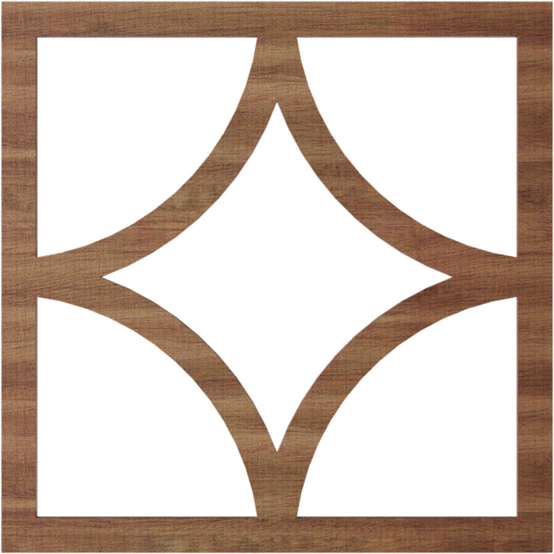 Médaillon de plafond en bois ajouré 18 "DO x 11 1/2" x P 1/4 "Statesman, Noyer, H 16 po x l 16 po x P 0,38 po