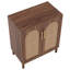 Buffet 59 po en rotin brun foncé et bois jaune (ensemble de 2)