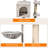 GOOPAWS 37-in Faux Fur Cat Tree & Condo with Basket, Grey