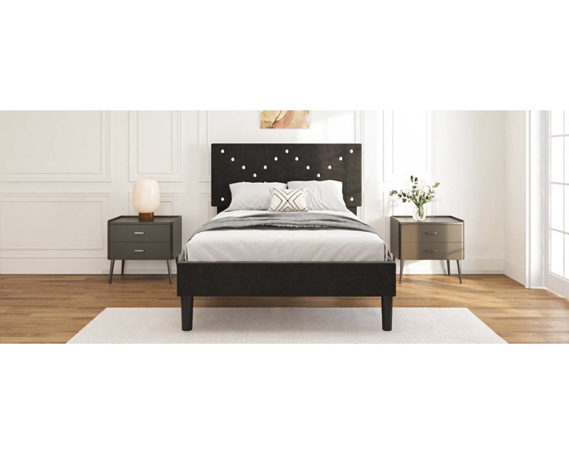 Lit plateforme tapissier, Lit simple