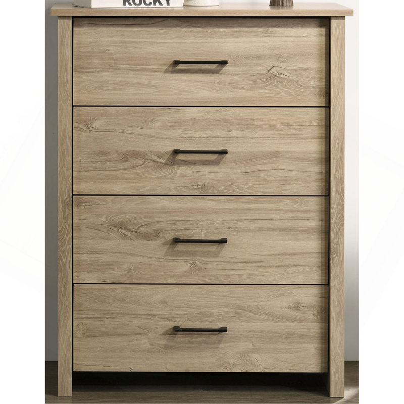 Commode à tiroirs et commode avec poignées, Chêne clair