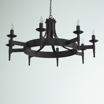 Eastbourne 8 - Light Waggon Wheel Chandelier