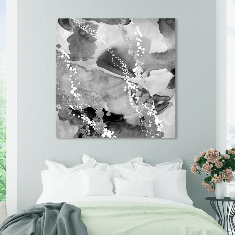 «Abstract Even More Love Silver», reproduction d'art graphique sur toile, Toile tendue, H 40 po x l 40 po x P 1,5 po