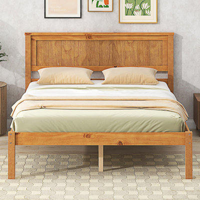 Modern Platform Bed Frame With Headboard, Full Size Bed