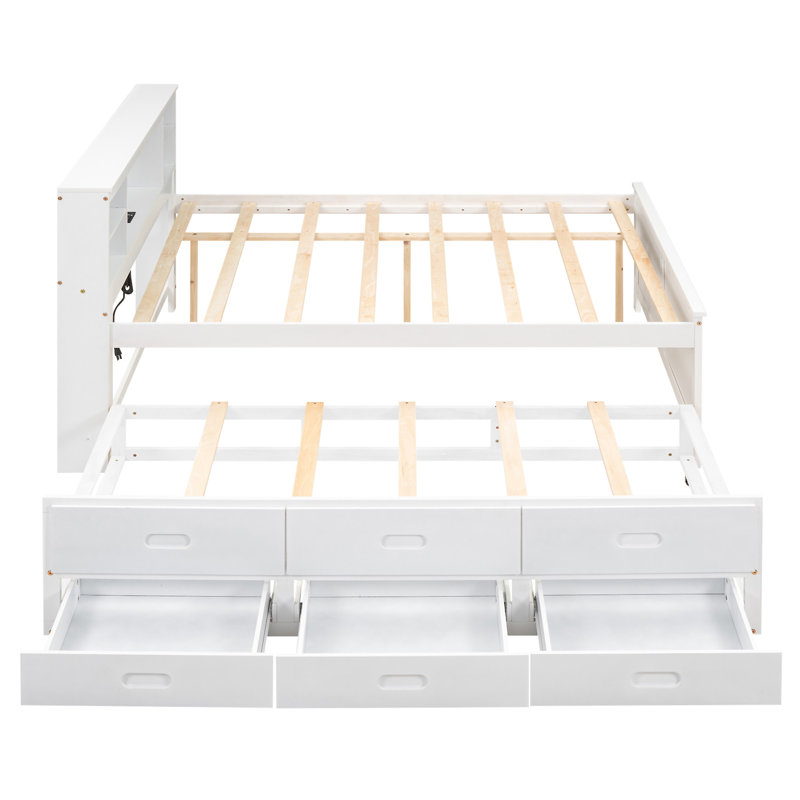 Platform Bed With Storage Headboard