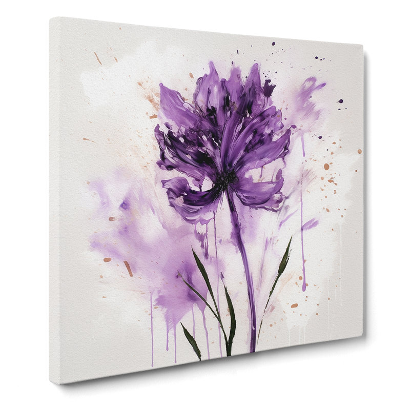 Lavender Flower Gestural Art No.1 - Print