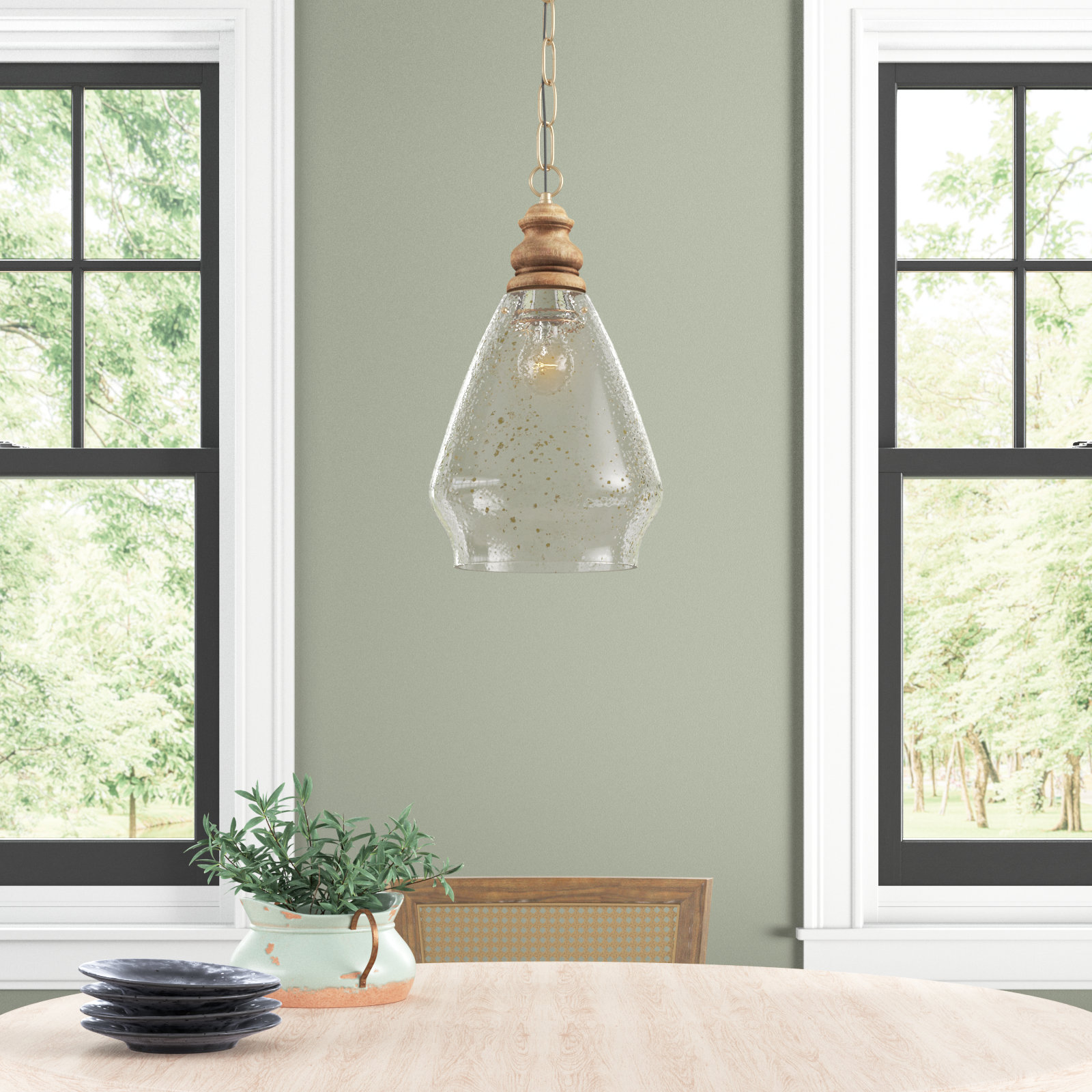 Single Light Glass Dimmable Pendant