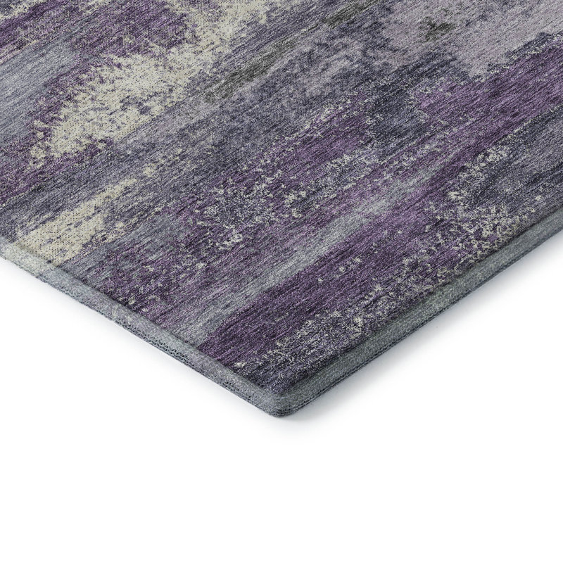 Premium Machine Washable Prisco Purple Rug, Rectangle 5' x 7'6"