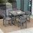 Small Space 4 - Person 32.1"  Square Dining Set Outdoor Poly Patio Chair with Table  All-weather Waterproof-1437324161