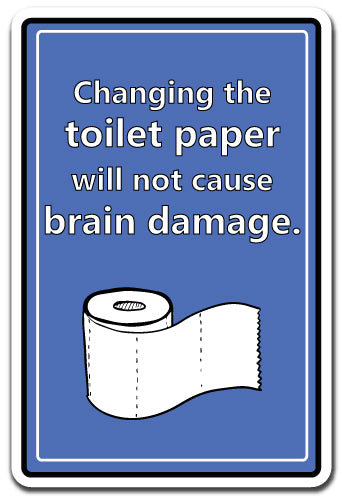 CHANGING TOILET PAPER Decal Cleaning Household Tall