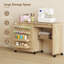 Table de couture pliante, table de bricolage avec rangement, naturel-118568041