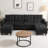 115" Modern U-Shaped Sectional Sofa with 2 Movable Ottomans, USB Ports & Foldable Side Tables, Chenille Fabric 6-Seater Modular Couch with Pocket Spring Seats for Living Room-1867120573