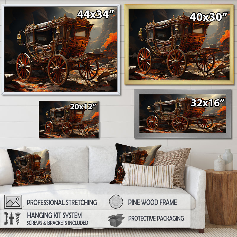 «Fantasy Cart Adventure» sur toile, Toile tendue, 16" H x 32" W