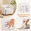 Chaise d'appoint moderne rembourrée en Sherpa avec dossier courbé et accoudoirs