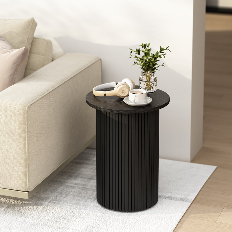 Side Table, Black Wood