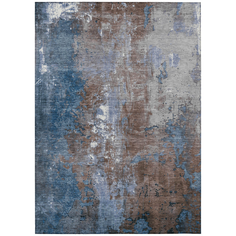 Tapis intérieur / extérieur lavable à la machine Xhevrie, Rectangle 10' x 14'