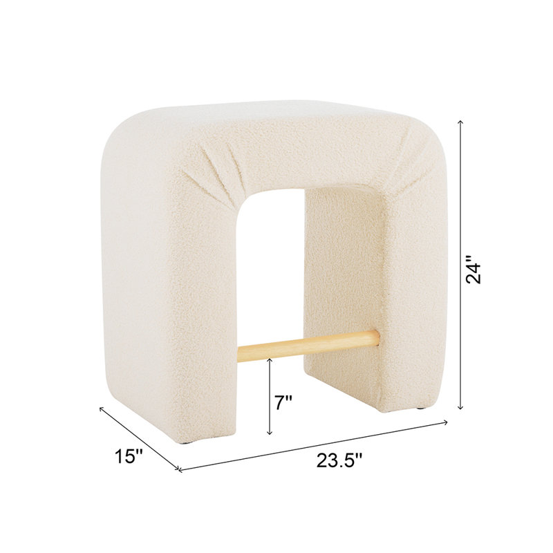Rabush Set of 2 Boucle Stool, Cream