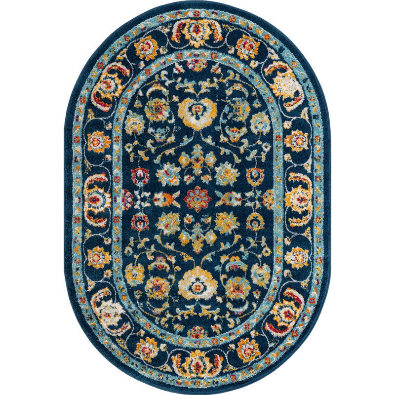 Arenas Floral Indoor Rug, Oval 4' x 6'