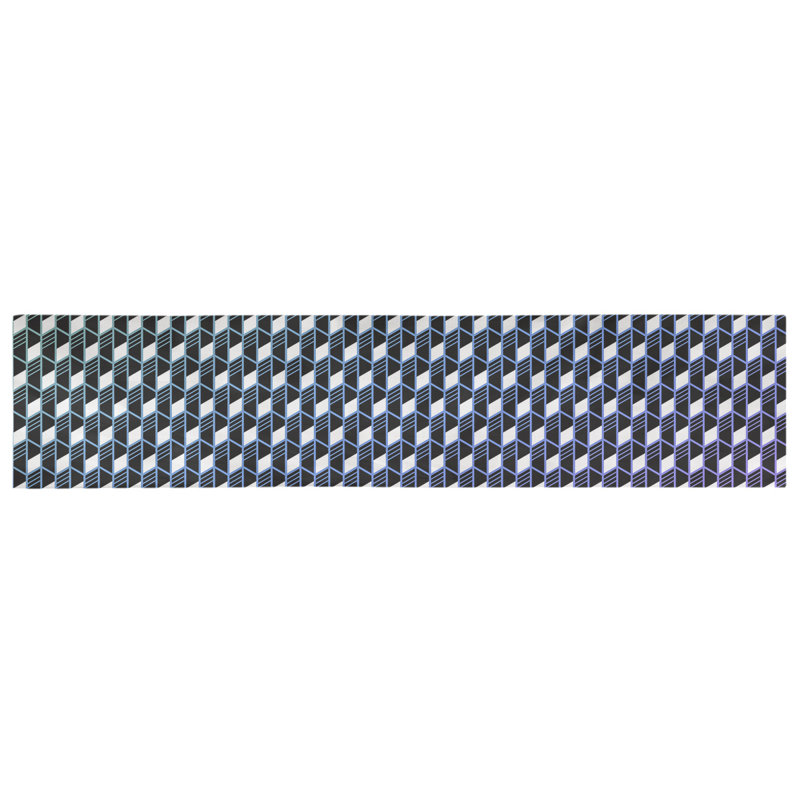 Chemin de table géométrique Avicia, 90 po x 16 po, Polyester, Dégradé paon