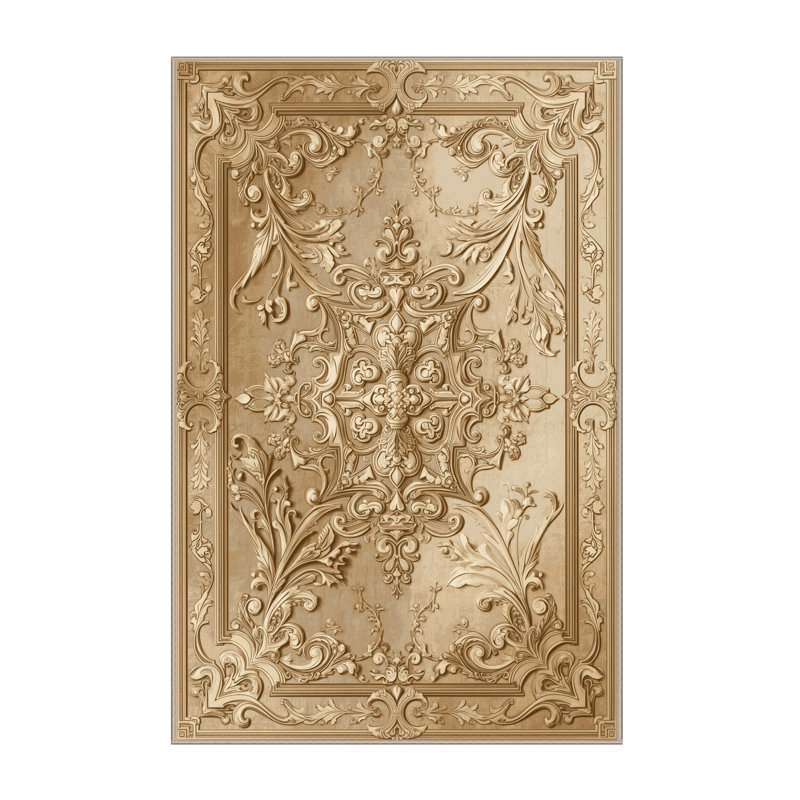 Tapis oriental doux et moelleux à motif oriental brun et beige, 2 x 5