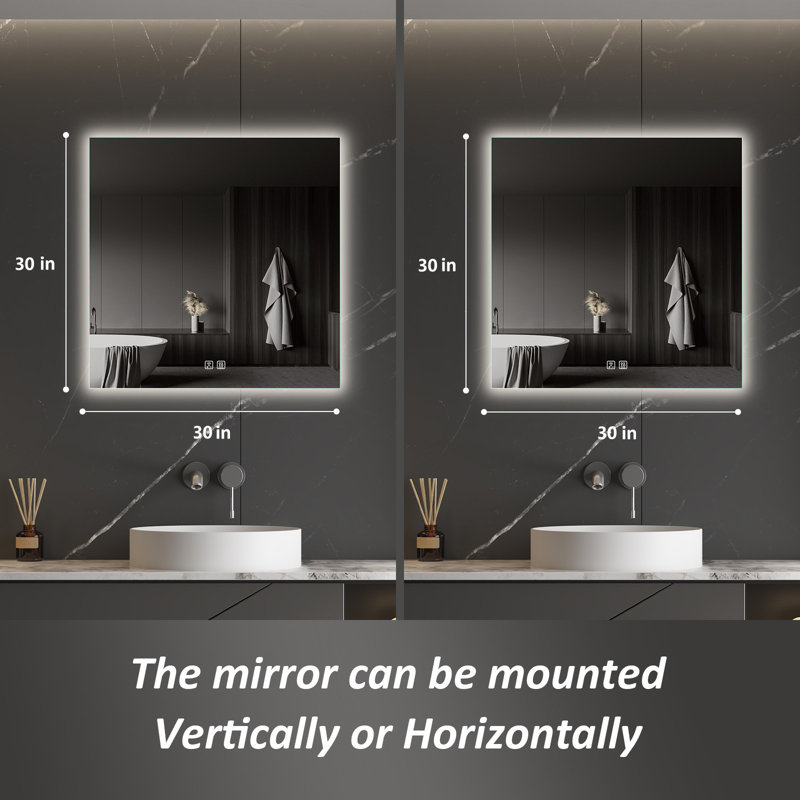 Miroir mural sans cadre Naliyah, 30 po x 30 po
